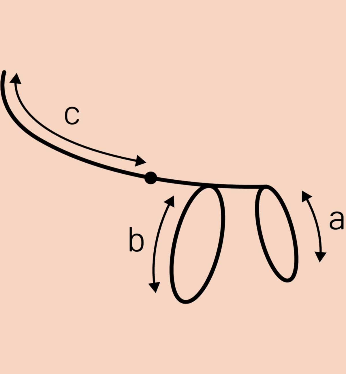 Animozen Laisse et Harnais pour Chat Aiwa : schéma des dimensions a, b et c pour le harnais et la laisse.