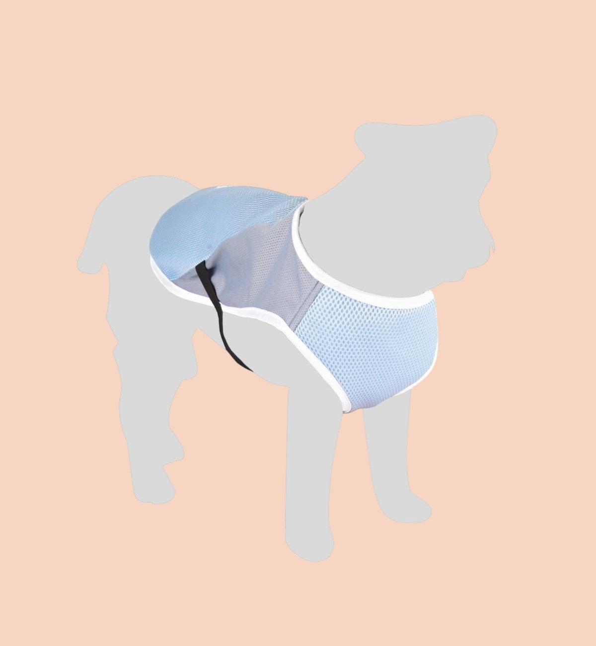 Animozen Manteau rafraîchissant bleu et gris pour chien en polyester et coton, léger et ajustable.