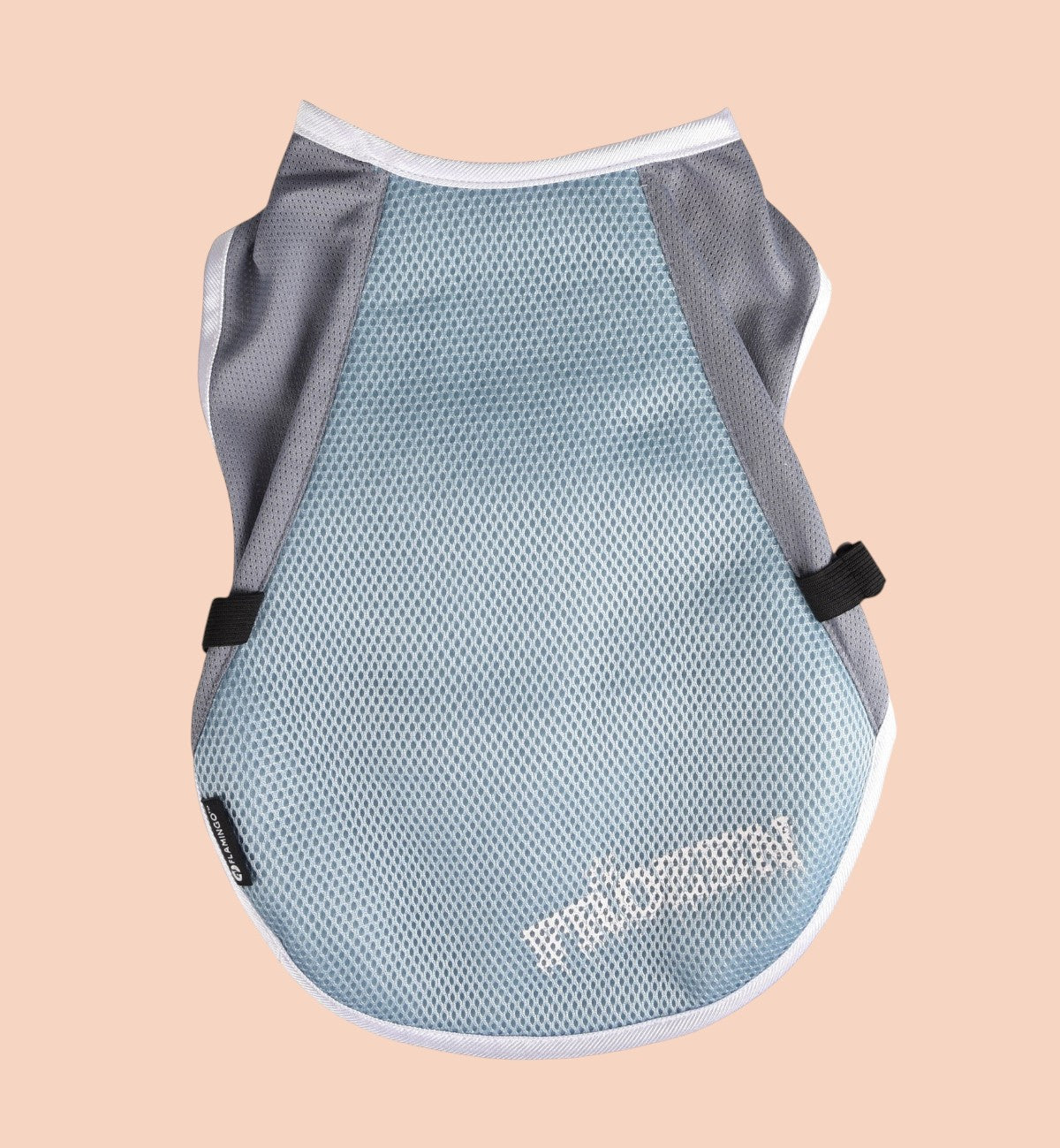 Animozen Manteau rafraîchissant bleu et gris pour chien, en polyester et coton, avec ceinture réglable.
