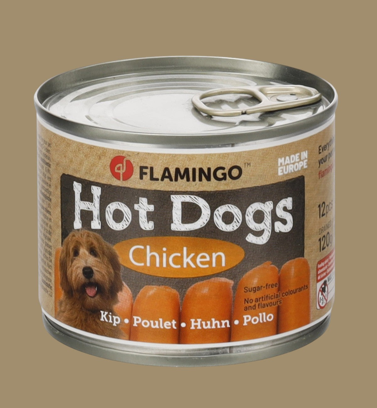 Boîte de mini saucisses cocktail au poulet pour chien Animozen, 12 pièces.