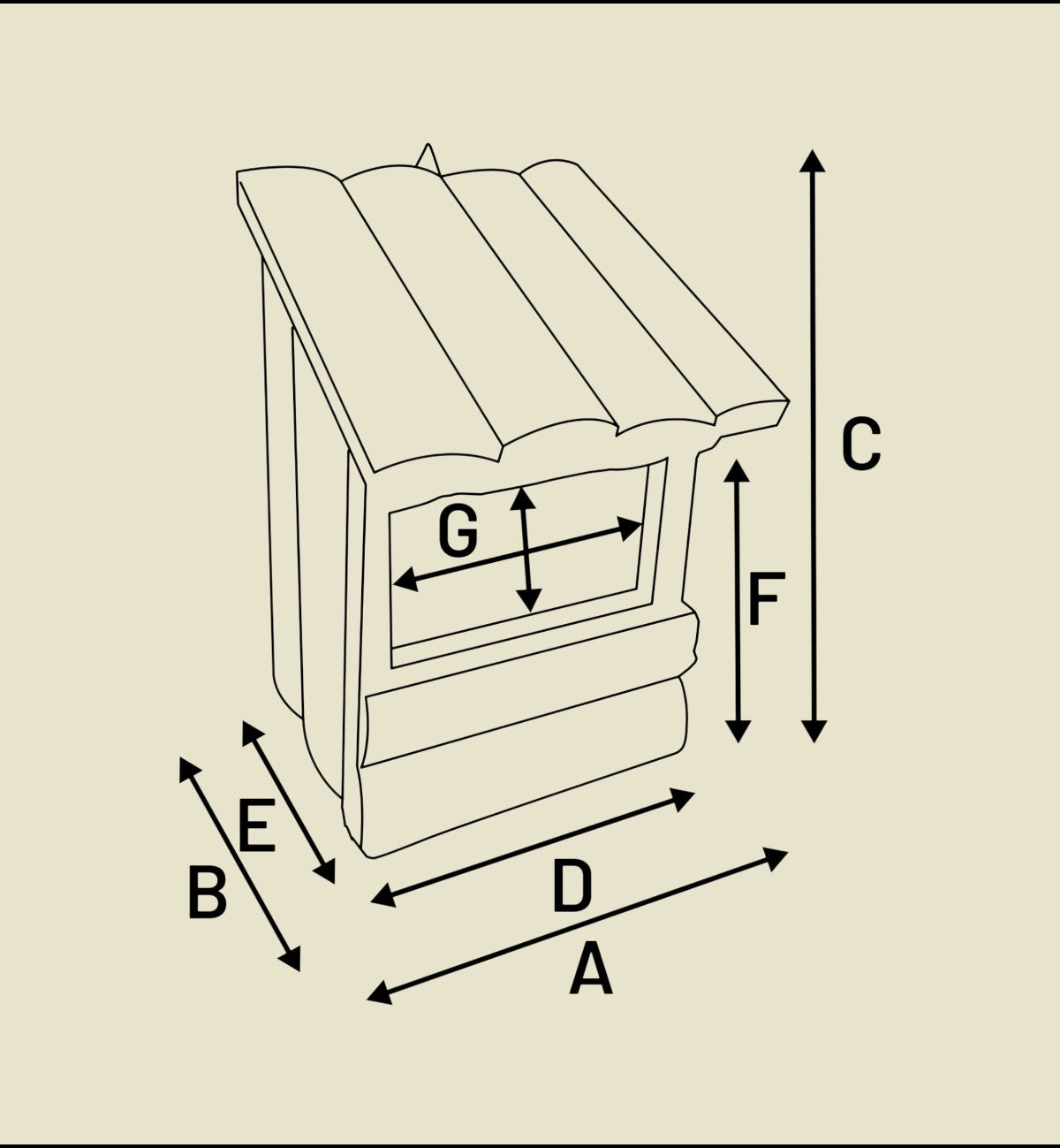 Animozen Nichoir Inclino en bois de pin naturel, brun, avec dimensions indiquées. Idéal pour oiseaux de jardin.