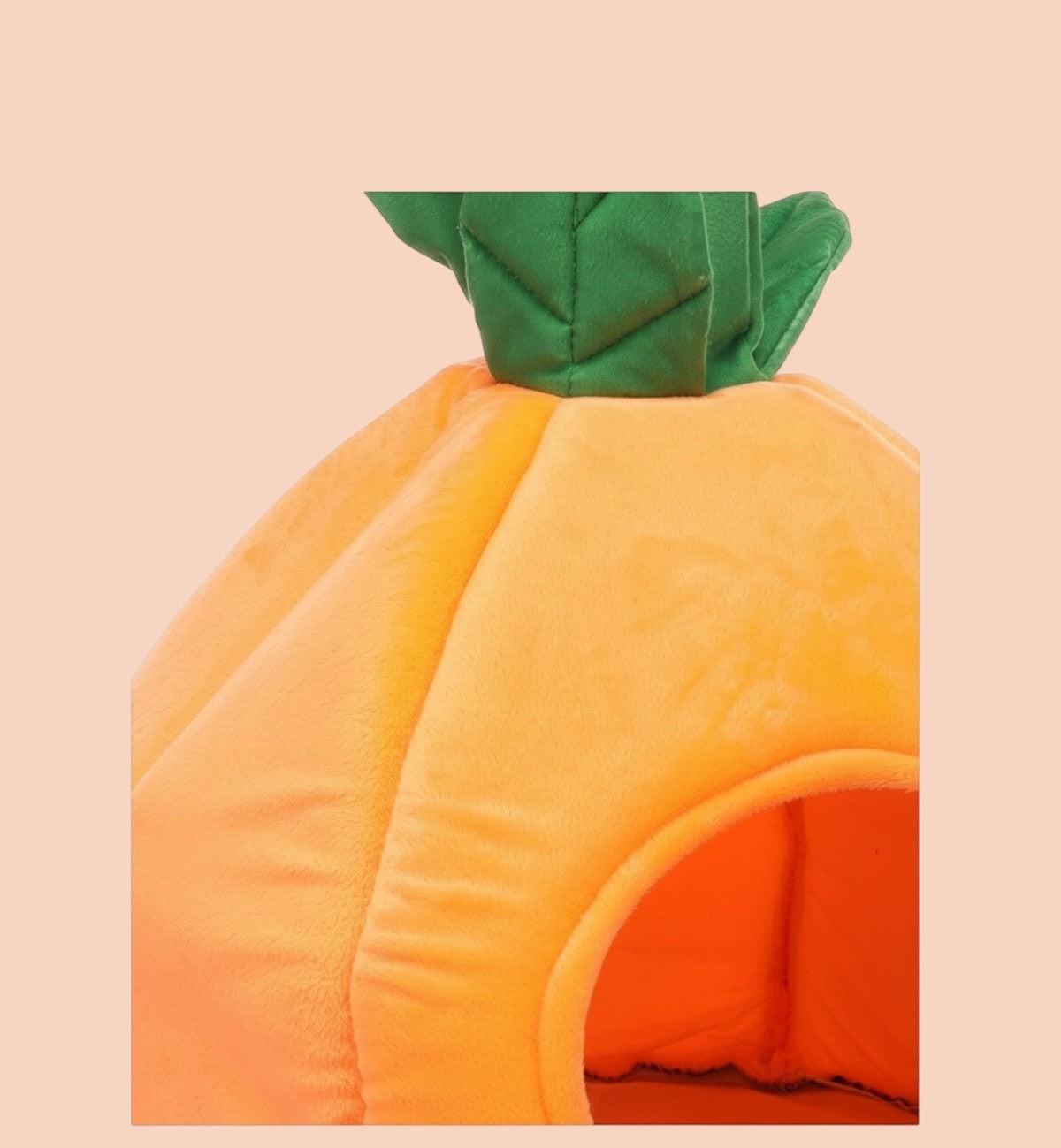 Panier pour chat Animozen Olga orange en forme de fruit, 38x38x40 cm, en polyester doux et confortable.