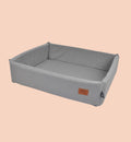 Panier pour chien Animozen rectangulaire gris clair en feutrine 65 cm, idéal pour le confort de votre animal.