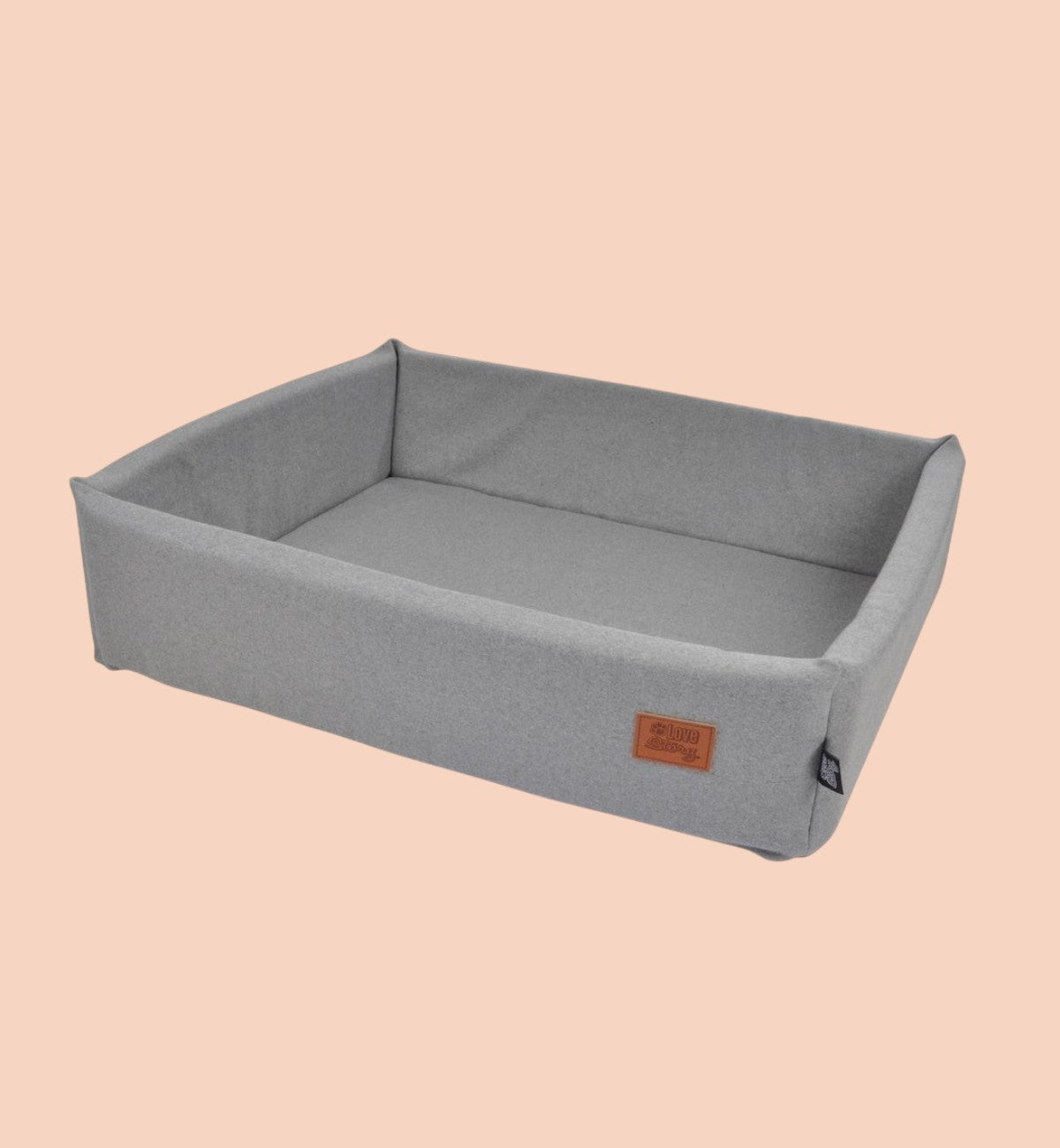 Panier pour chien Animozen rectangulaire gris clair en feutrine 65 cm, idéal pour le confort de votre animal.