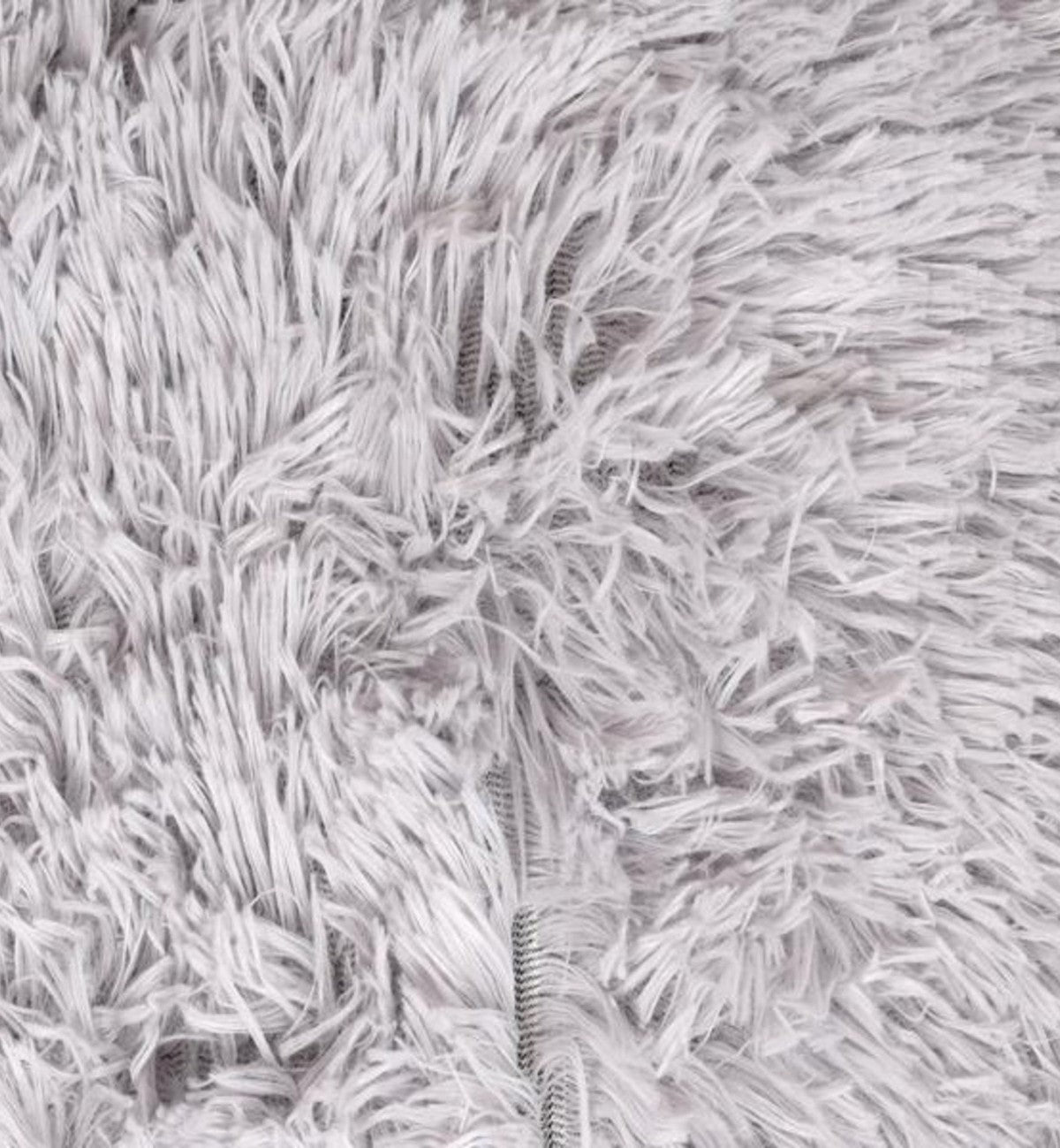 Panier rond Animozen en peluche grise douce, rembourrage polyester, fond antidérapant, lavable en machine.