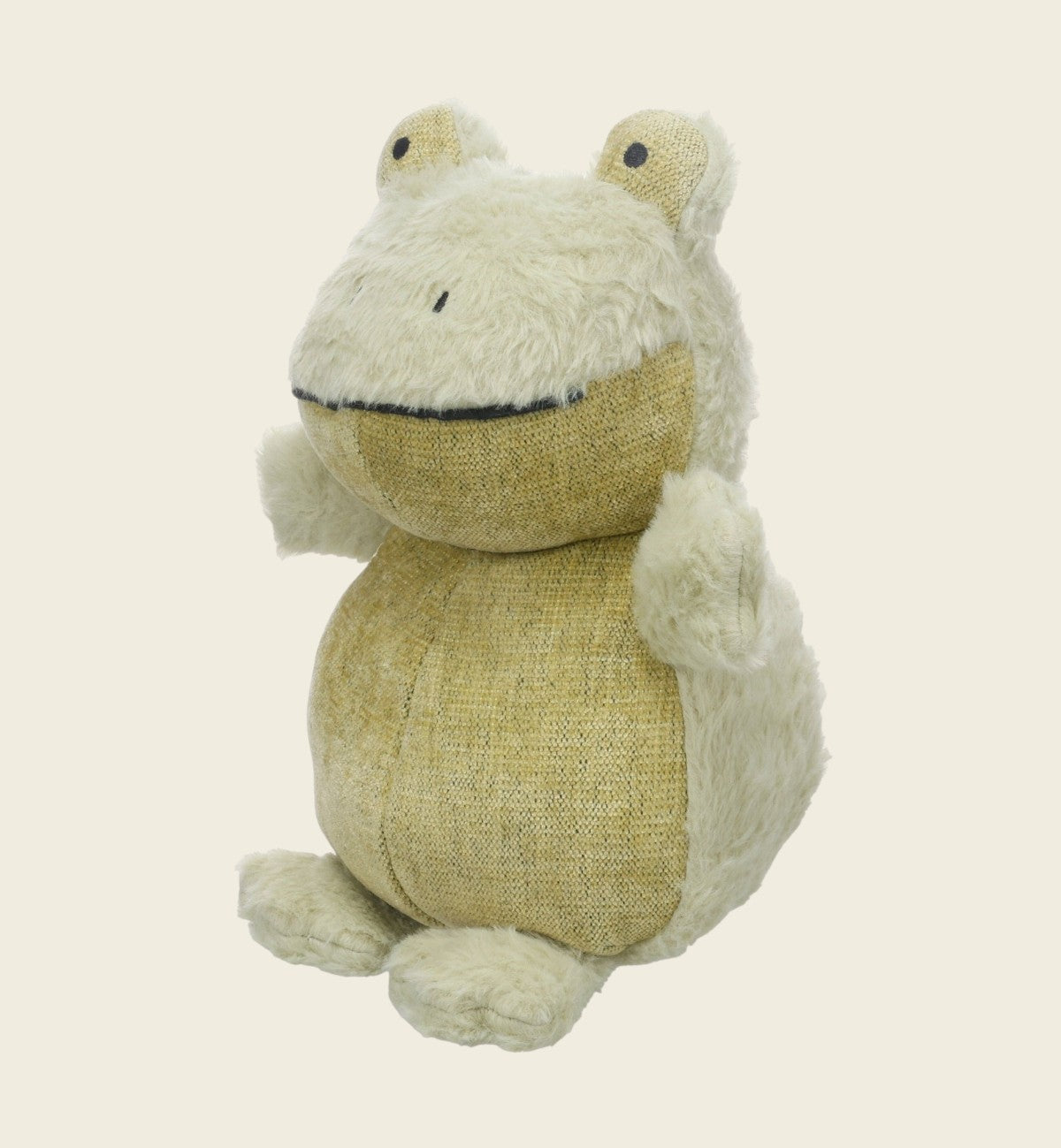 Animozen Peluche grenouille Pensa 31 cm, jouet couineur en polyester doux, vert et noir