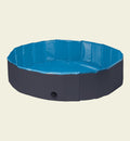 Piscine pliable rafraîchissante Splash pour chien Animozen, bleue et grise, en matériau synthétique résistant, avec intérieur antidérapant.