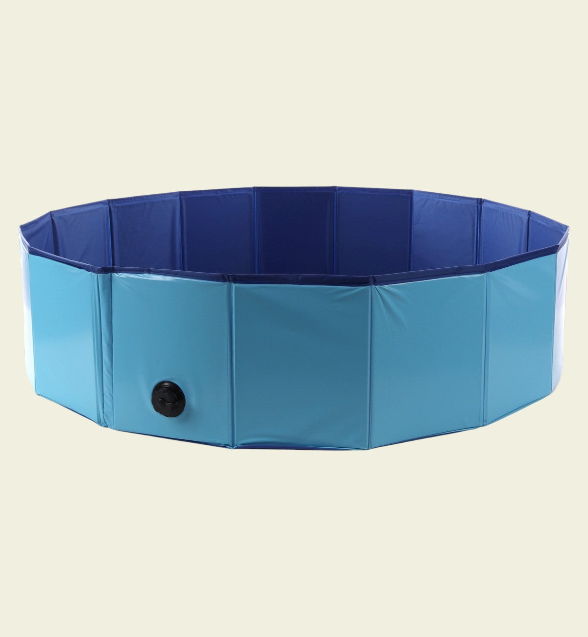 Piscine pliable ronde bleue en PVC pour chien Animozen, avec bouchon de vidange, idéale pour se rafraîchir en été.
