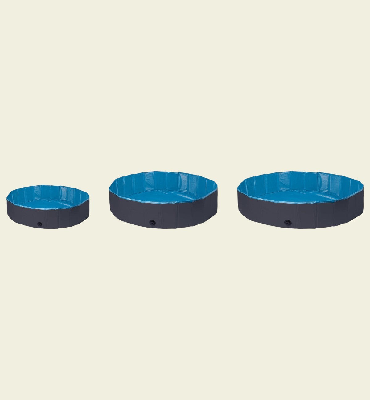 Animozen Piscine pliable rafraîchissante Splash pour chien, bleue et grise, ronde, idéale pour l'été.