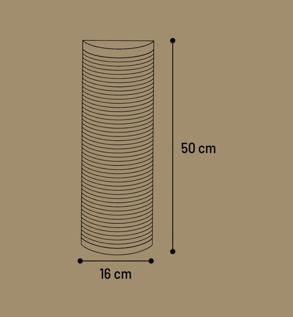 Planche à griffer murale Animozen Salem en bois naturel et corde de jute beige, 50cm