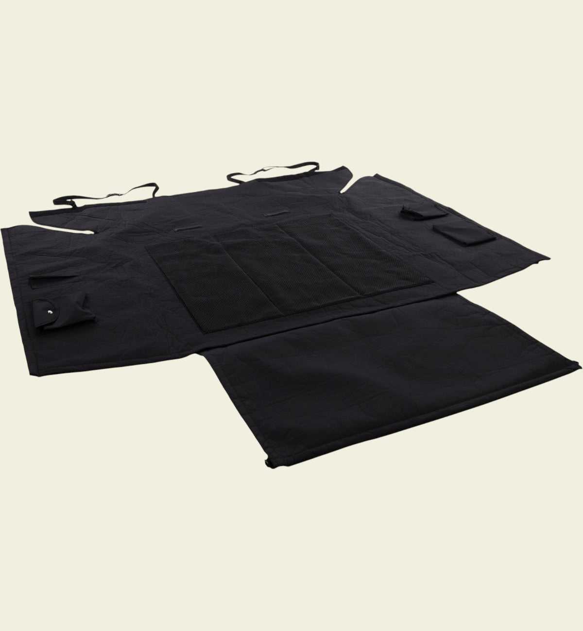 Animozen protège coffre pour chien noir en tissu Oxford déperlant, 160 x 121 cm, avec surface antidérapante et poches.
