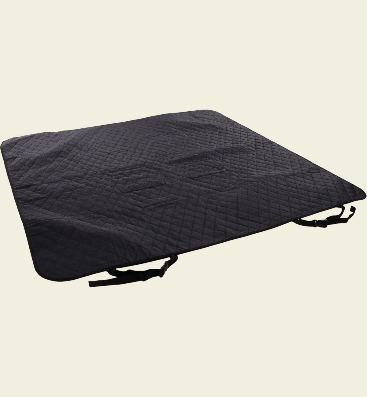 Animozen protège-siège de voiture noir matelassé en polyester pour chien, 140 cm, avec sangles réglables.