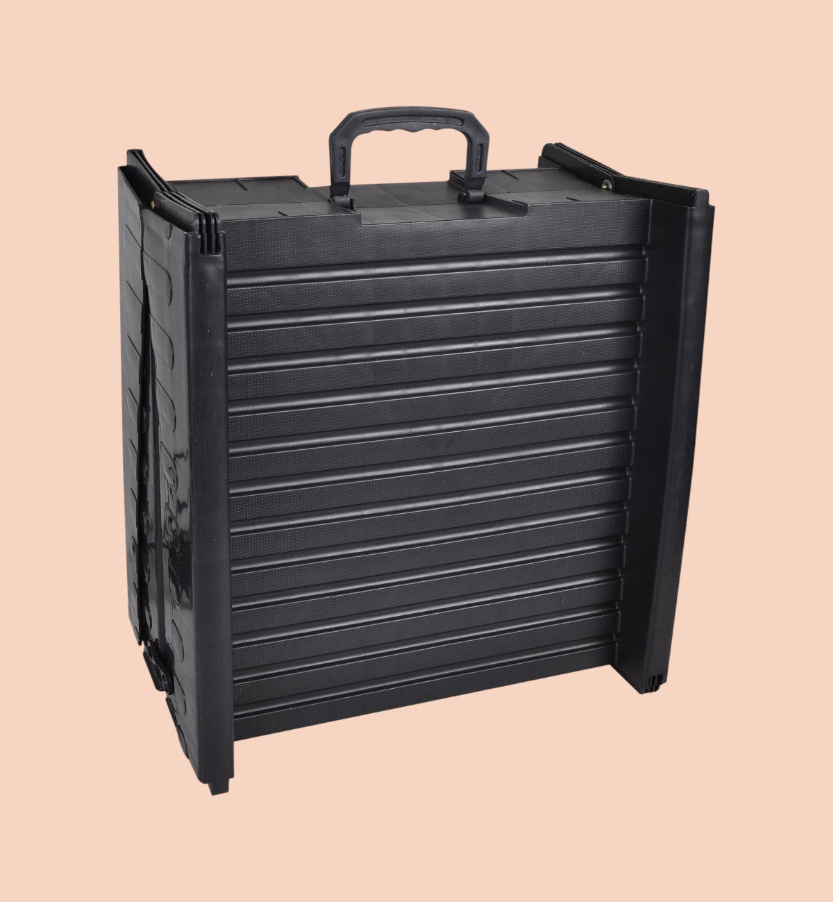Rampe de voiture pliable noire Animozen en polypropylène, surface antidérapante, poignée de transport, 150 x 39,5 cm