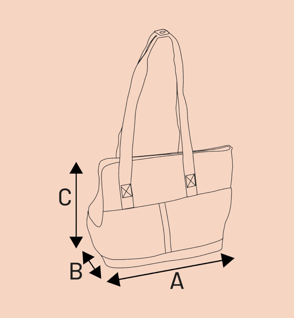 Sac de transport pour chien Animozen Alessia en polyester côtelé, 46x23x25 cm, idéal pour les animaux jusqu'à 6 kg.