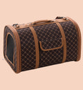 Animozen Sac de Transport pour Chien Chloe 2 Brun, en similicuir à motif carreaux, avec aérations en maille et poche.