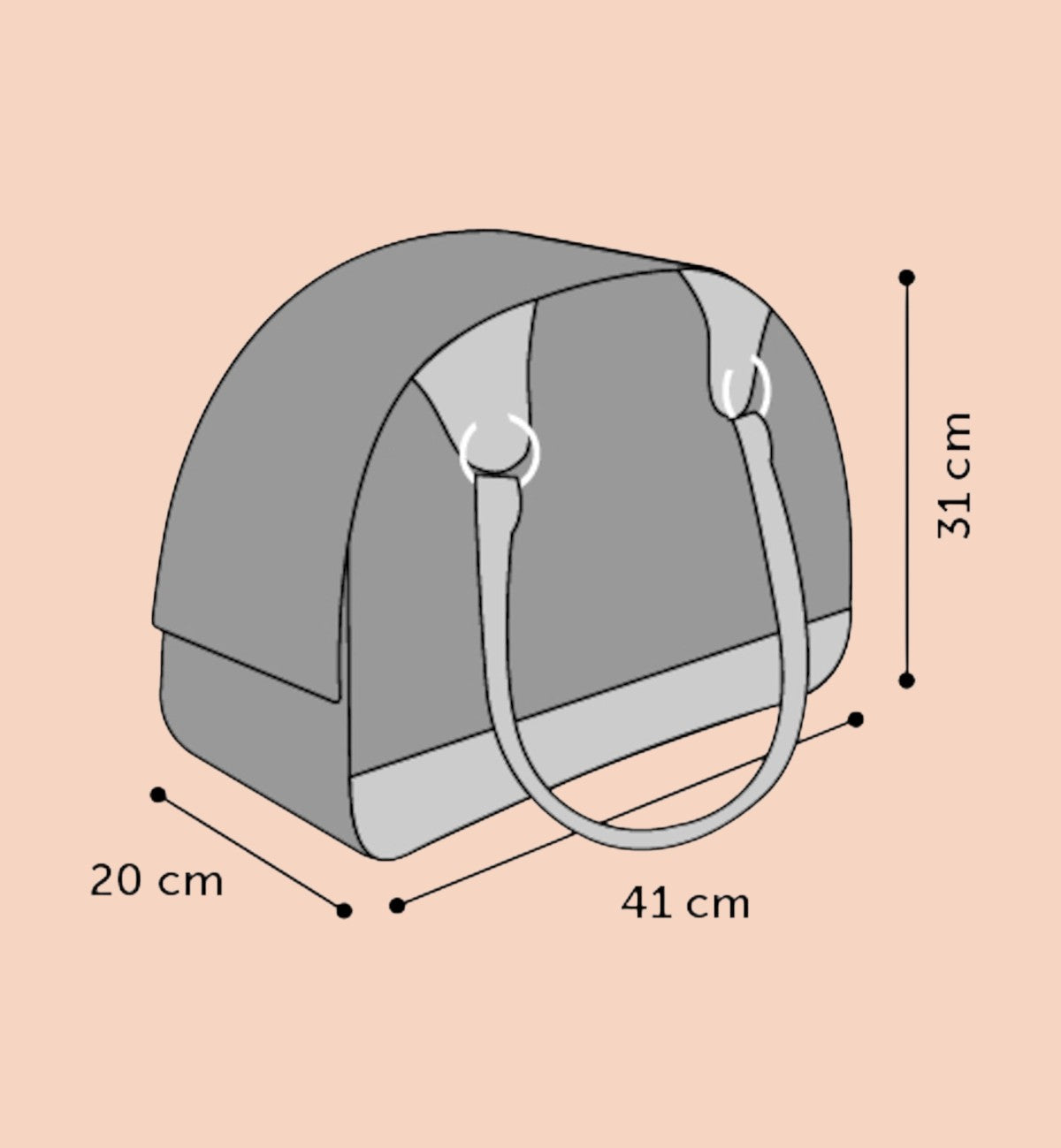 Animozen Sac de transport pour chien Chloe 1, brun, similicuir, 41x20x31 cm, idéal pour petits chiens et chats.