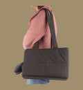 Animozen Sac de transport pour chien Ernesto gris foncé en polyester, 43x20x27 cm, avec ouverture sur le dessus et sangle intérieure.