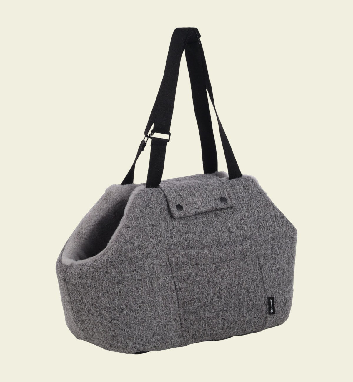 Animozen Sac de Transport pour Chien Colby gris en polyester avec doublure peluche, 47x26x30 cm
