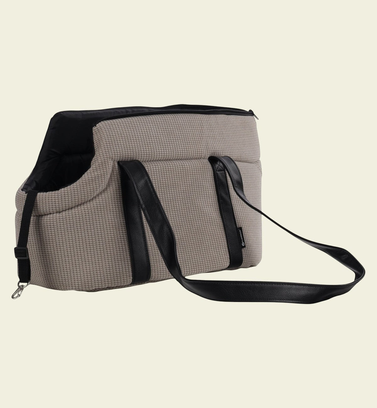 Animozen Sac de Transport pour Chien Aaliyah gris en polyester, 46x23x25cm, avec anses et fermeture éclair