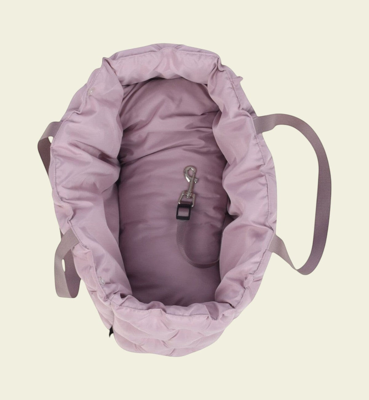 Animozen Sac de transport pour chien Imelda rose clair matelassé avec sangle intérieure et coussin amovible.