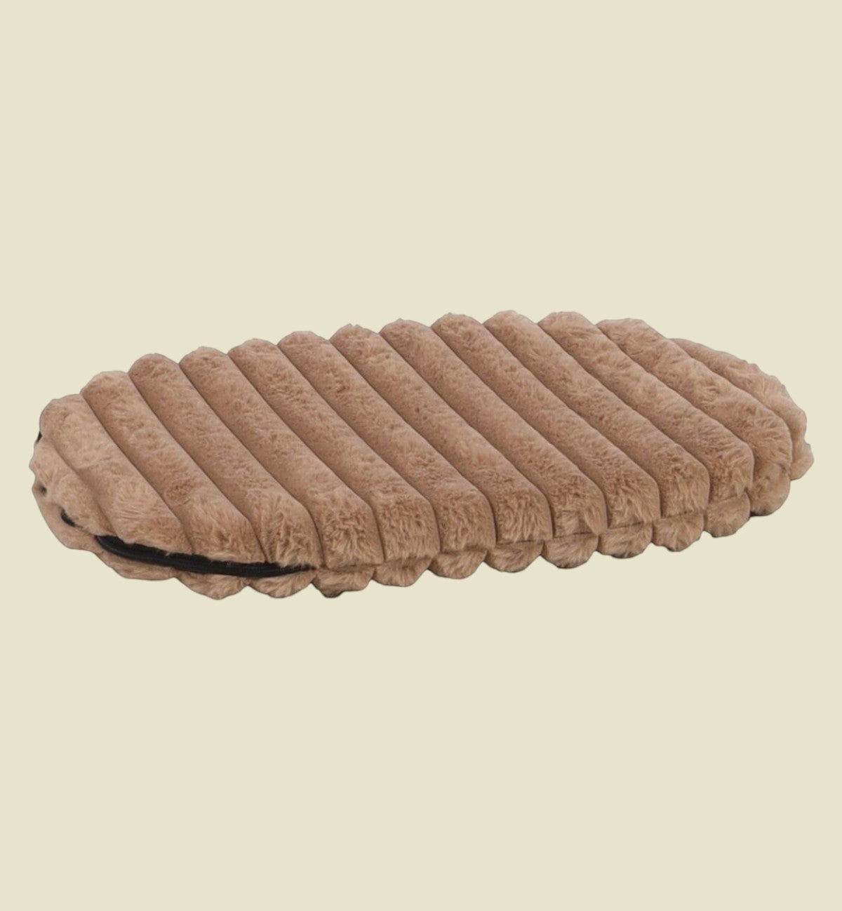 Animozen Sac de Transport pour Chien Lynelle beige en polyester doux, 47x33x26 cm, avec fond amovible et sangle de sécurité.