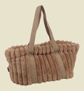 Sac de transport pour chien Animozen Lynelle beige en polyester doux avec finition peluche, 47x33x26 cm