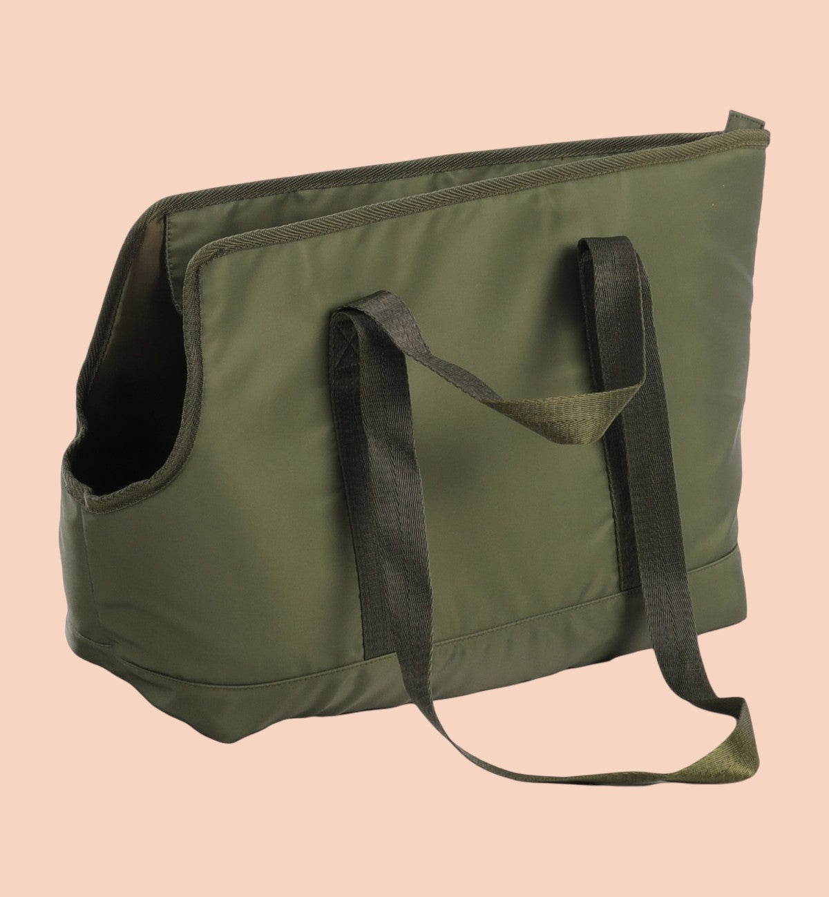Animozen Sac de transport pour chien Ken vert en polyester, 41 x 21 x 32 cm, avec poches et sangle intérieure.