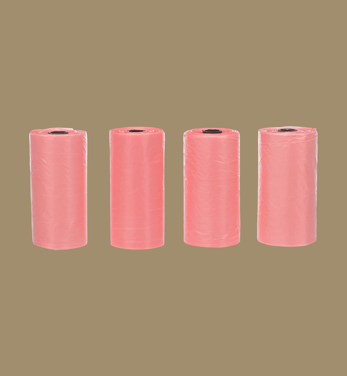 Animozen Lot de 4 rouleaux de sacs à déjections pour chien rose pastel, 22x32 cm, en polyéthylène haute densité.
