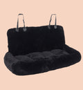 Animozen siège auto banquette doudou noir en polyester pour chien, rembourrage doux, sangles réglables et ouvertures pour ceinture.