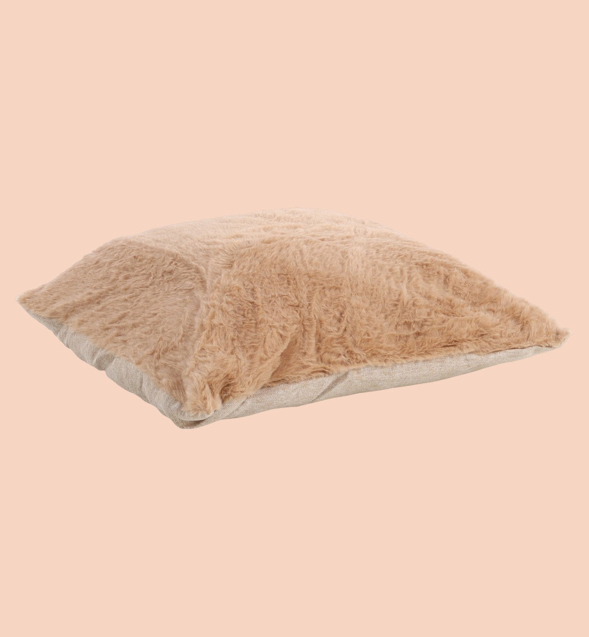 Animozen Siège auto pour chien Megan beige en polyester doux, avec fond antidérapant et coussin amovible.