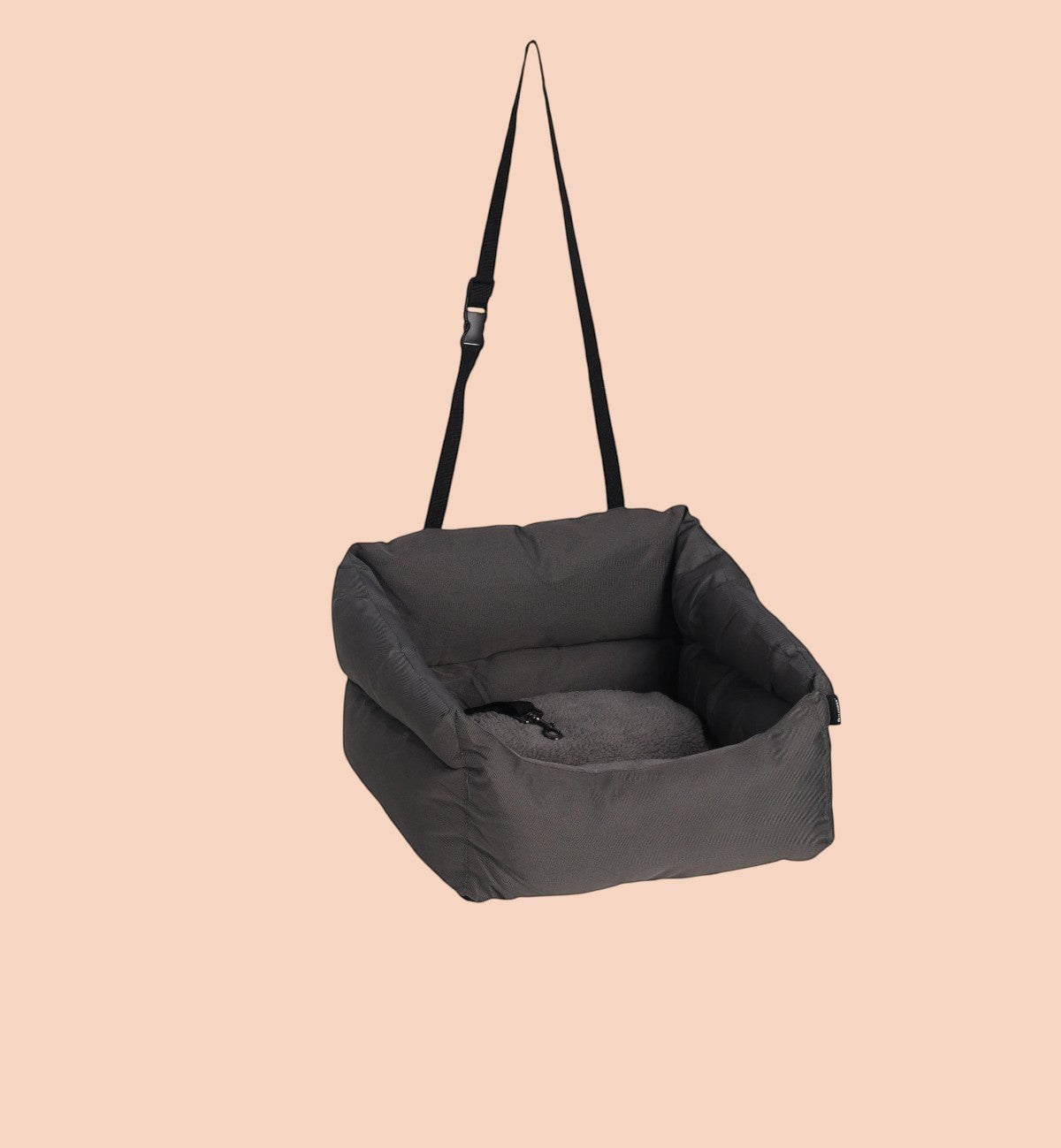 Animozen siège auto pour chien gris en polyester résistant à l'eau, avec rembourrage et sangle de sécurité.