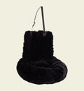 Animozen siège auto pour chien noir en peluche, rembourré, avec sangle de sécurité réglable pour un voyage confortable et sécurisé.