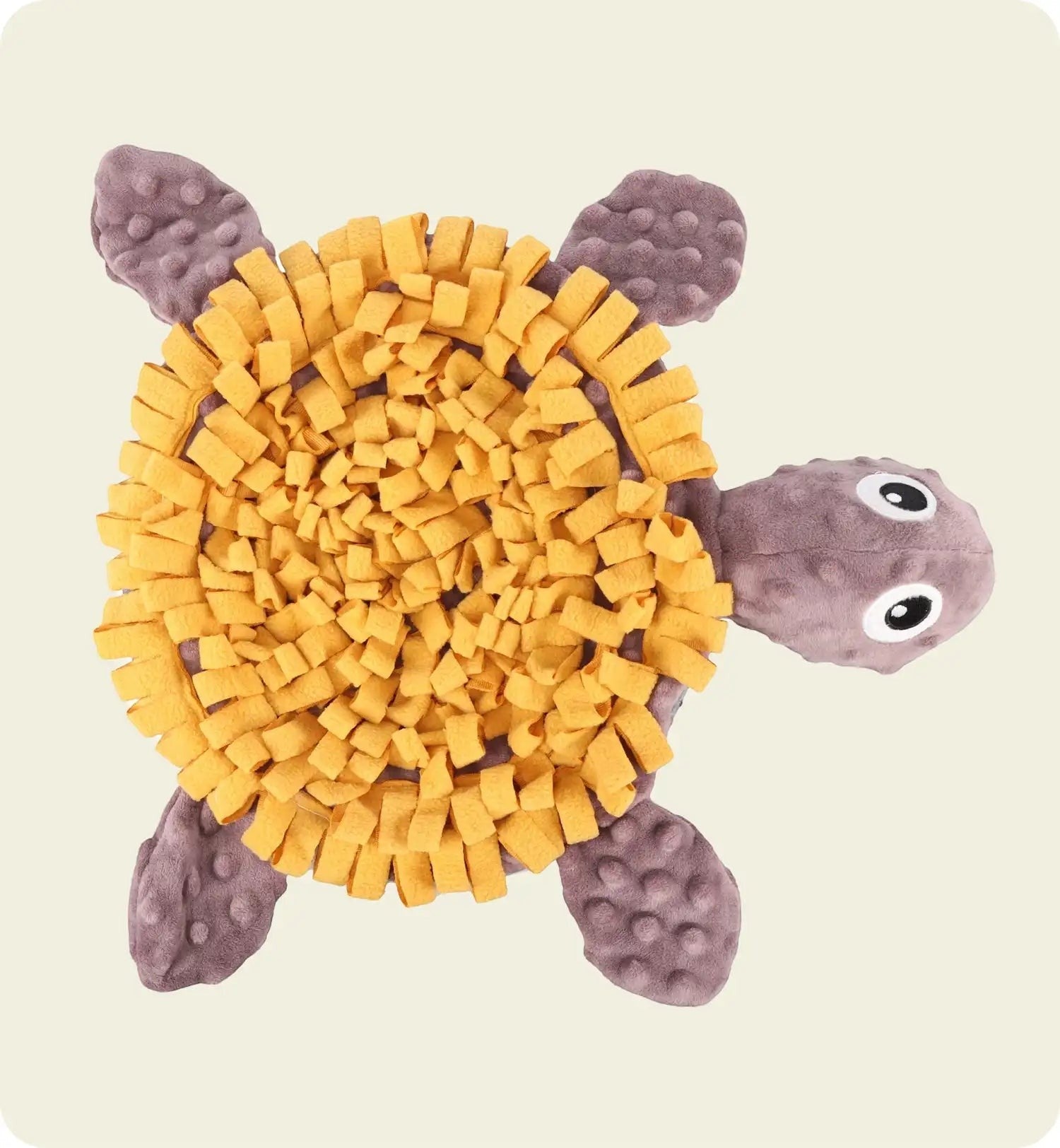 Tapis de fouille Animozen Morgane tortue jaune et gris en polyester avec couinement intégré pour chien