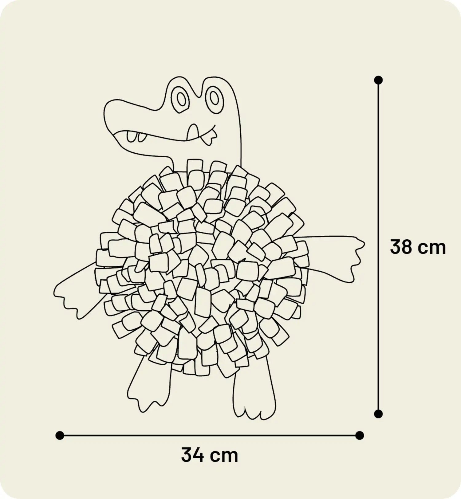Animozen tapis de fouille crocodile vert en polyester, 34x38cm, lavable en machine, pour chien