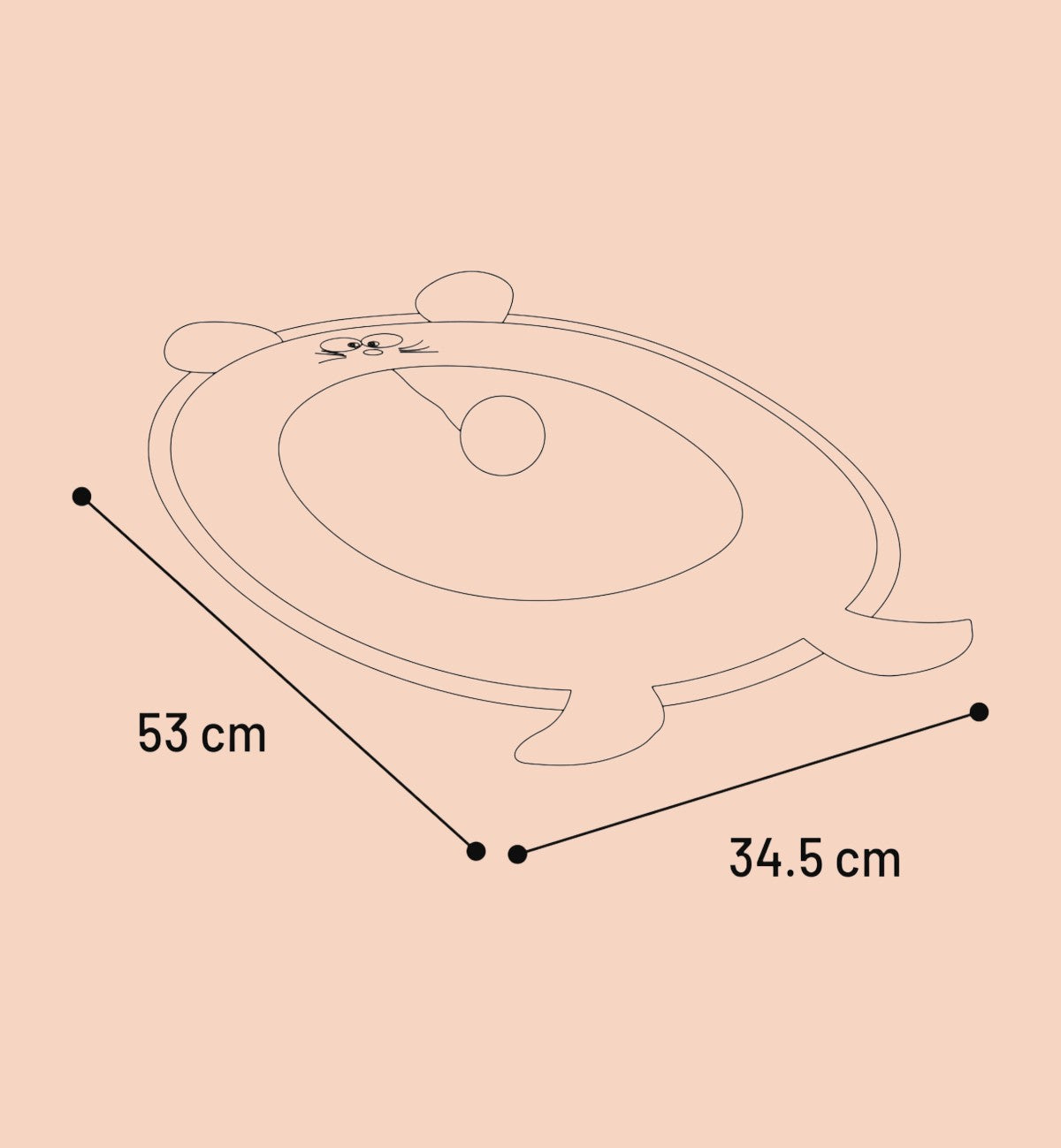 Animozen Tapis de jeu pour chat en forme de souris avec balle crépitante et zone de grattage en sisal