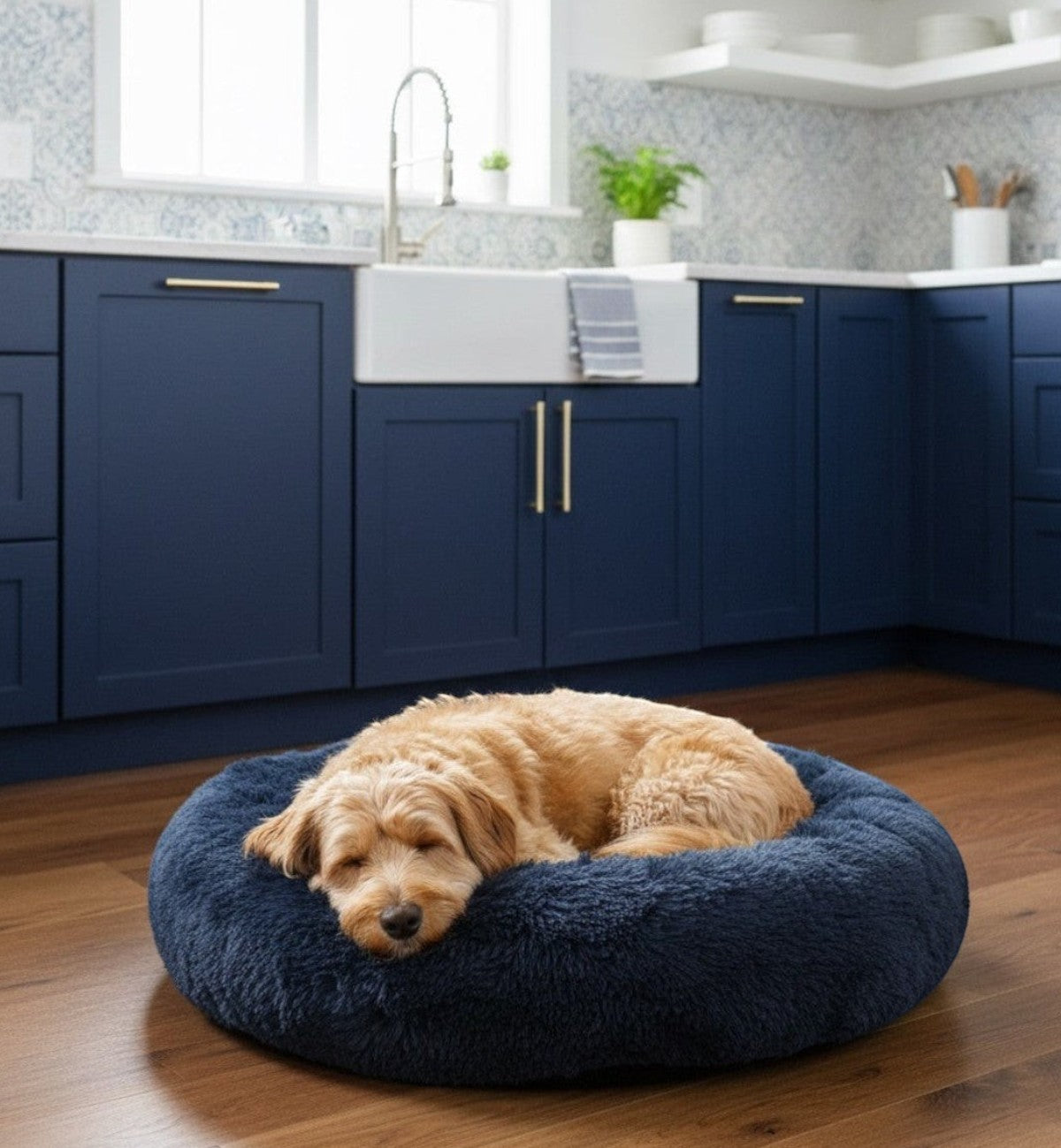 Panier rond 50 x 18 x 32 cm Bleu fonce