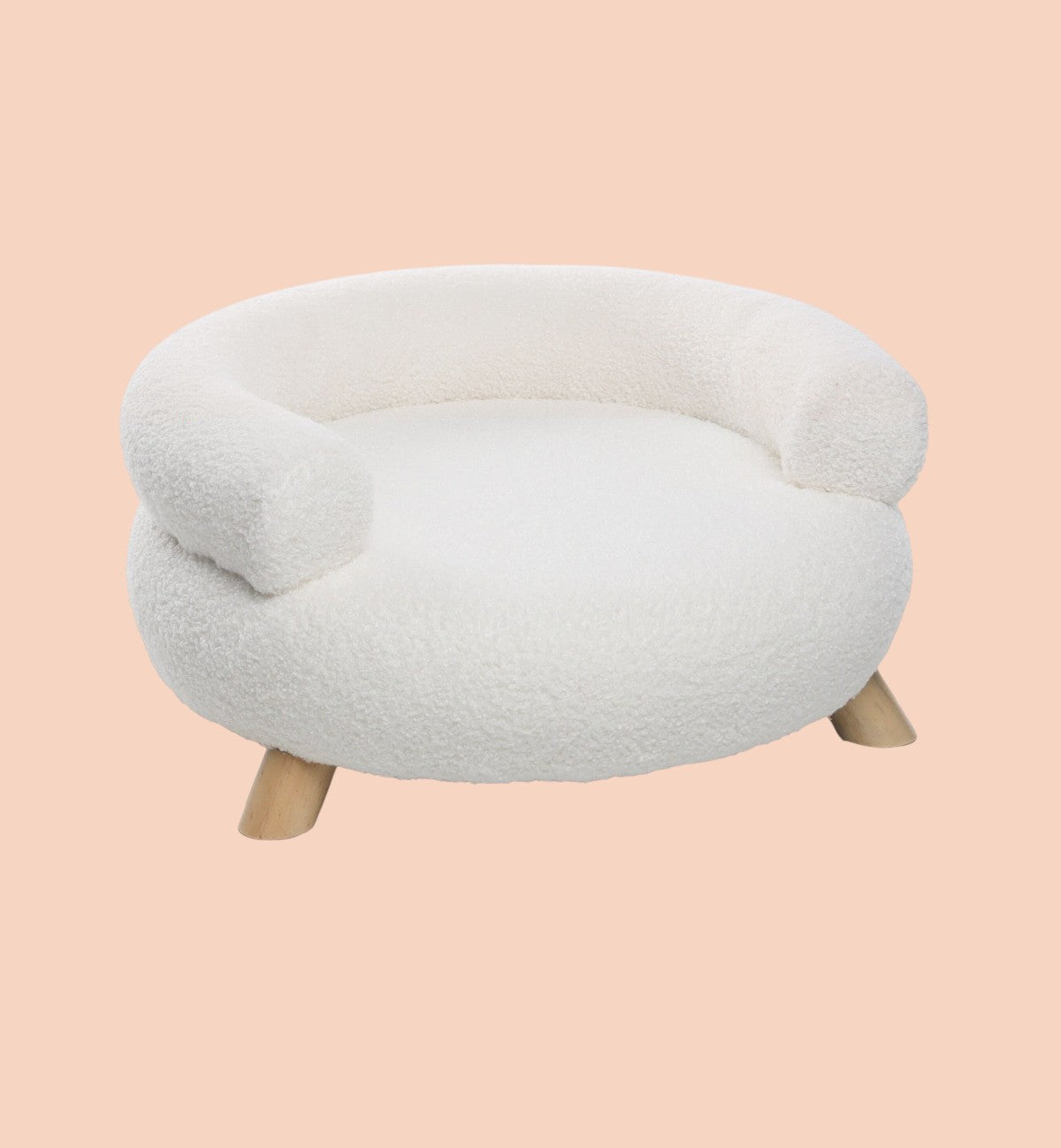 Fauteuil pour chien ou chat Détente Bouclette blanche 54 cm