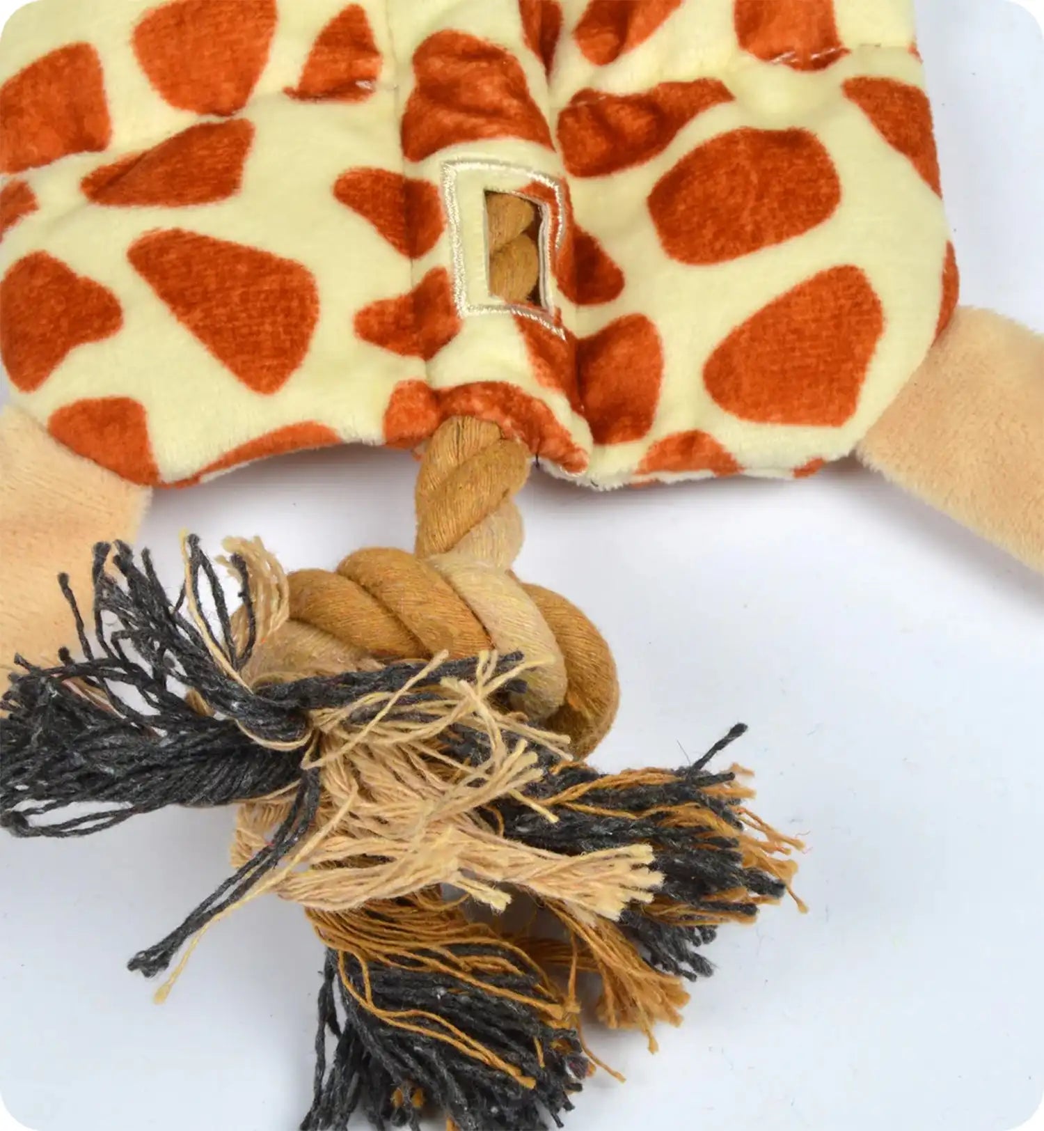 Jouet peluche Girafe et corde pour chien