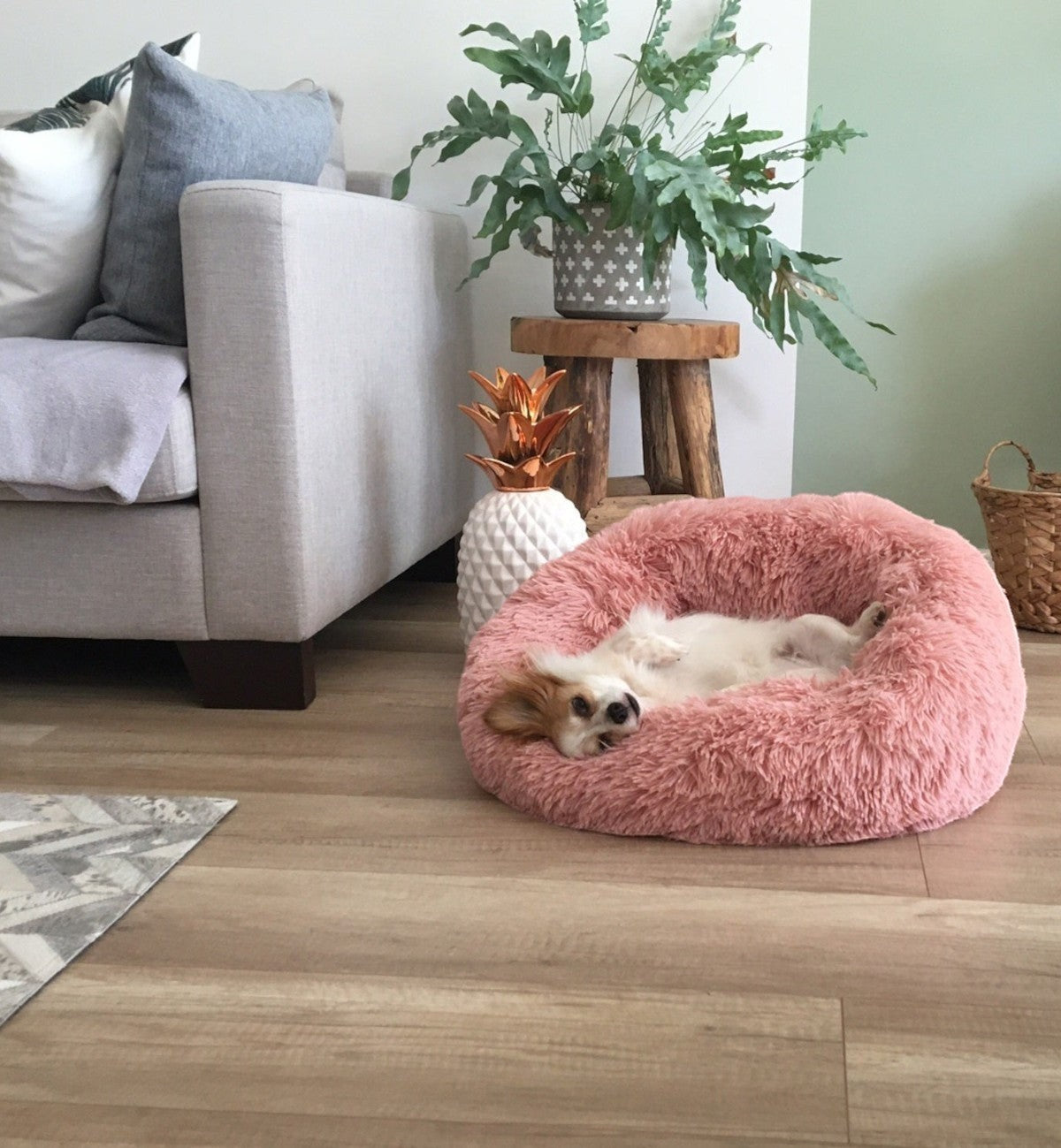Panier rond 90 x 18 x 65 cm Vieux rose