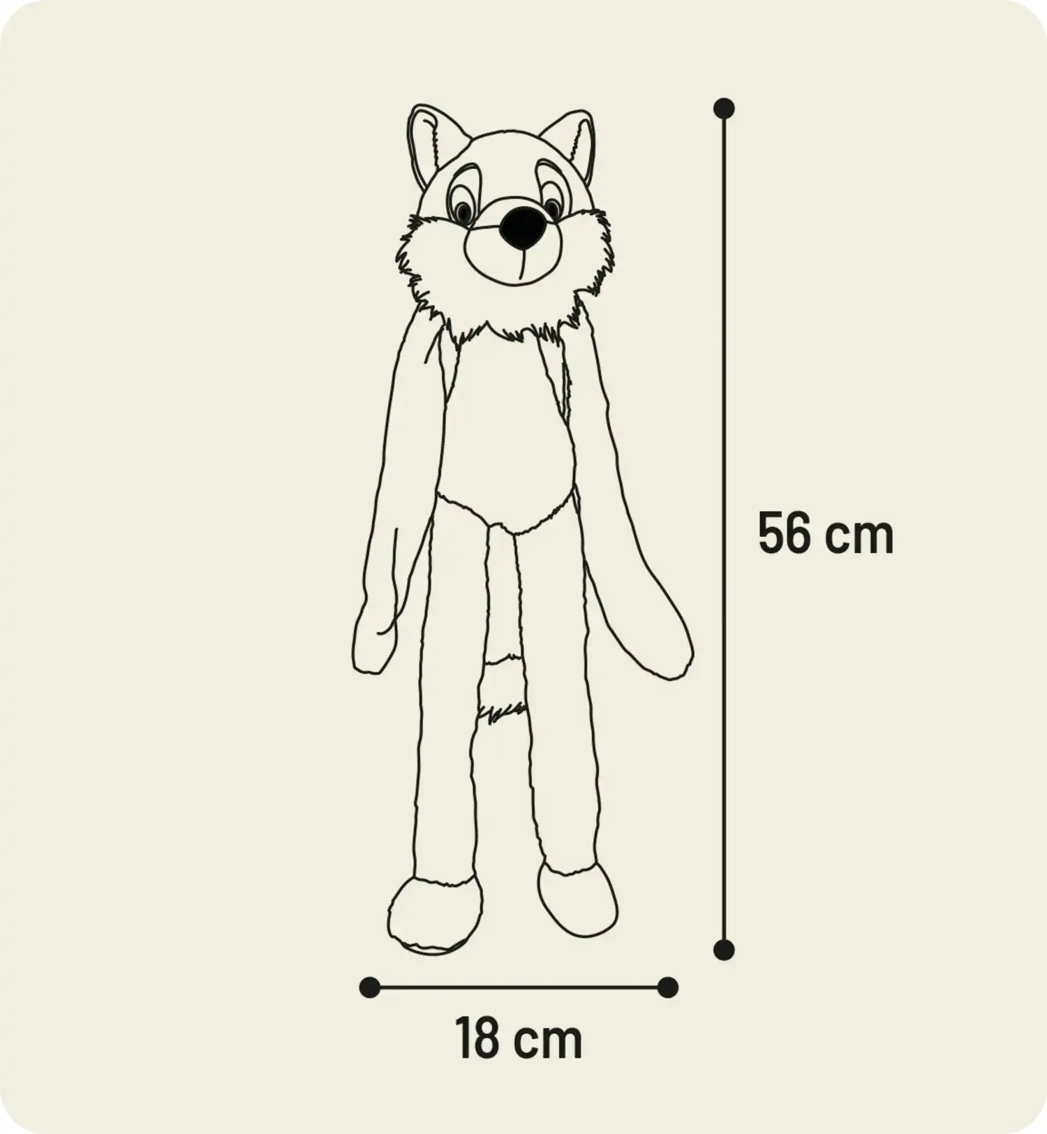 Peluche Renard grand yeux pour chien
